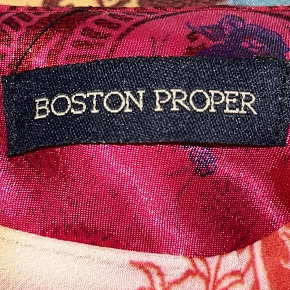 Boston Proper Paisley Beaded Women's Tank Top NWOT 4=(XL) Red/Pink Sequins Boho - Picture 2 of 14